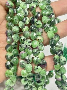 ลูกปัดทรงหัวใจเจียระไนจากหินโซไซต์สีเขียวธรรมชาติ AAA ขนาดประมาณ 6-7 มม. เส้นใยขนาด 8 นิ้ว - Product Image 6