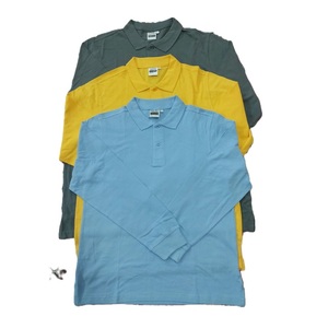 เสื้อโปโลผ้าฝ้ายปิเก้ 100% แบบสั่งทำพิเศษ 220 GSM แขนยาว สำหรับผู้ชาย สวมใส่สบาย ให้สัมผัสที่ดี สีพื้น ผู้ผลิตจากบังกลาเทศ - Product Image 1
