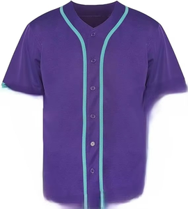 Custom Sublimation Baseball Jersey Men Team Uniform Button <b>Down</b> Sports Shirt Wholesale - Product Image 2