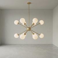 Lustre suspendu en laiton style Art déco moderne du milieu du siècle, lampe murale en forme de globe, amovible pour la décoration intérieure/extérieure de Diwali