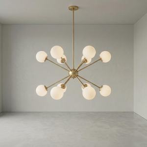 Mid Century Modern Art Deco Brass Globe Pendant Chandelier <b>Ball</b> Wall Light Removable for Diwali Home Decor Indoor/Outdoor Use - Product Image 2