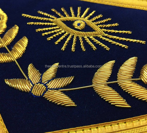 Passato Master Blue Lodge grembiule-<span class=keywords><strong>Royal</strong></span> <span class=keywords><strong>Navy</strong></span> velluto con frangia oro all'ingrosso Masonic insegne su misura grembiule - Product Image 3