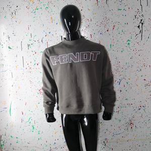 FRNDT GRY <b>Mock</b> <b>Neck</b> Sweatshirt 100% GRY Applique Embroidery wide <b>neck</b> Sweatshirt Finer Threads - Product Image 1