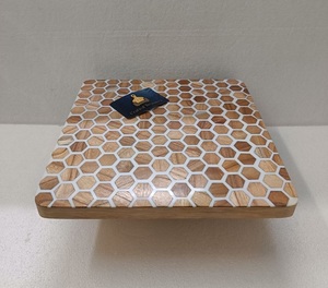 Premium Quality <b>Crafted</b> Treasures Modern Luxury Natural Wooden Cake Stand Platter Wood Resin Inlays Design Eco-Friendly Cake - Product Image 4