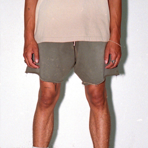 Men's Solid Color Cargo Shorts Mid Waist Elastic Waist Closure <b>Canvas</b> Material Casual Style Pockets Quick Dry Breathable Design - Product Image 3