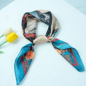 Nouveau design rétro bohème, foulards carrés effet soie, haute qualité, durables, séchage rapide, toutes saisons, pour femmes et filles - Product Image 6