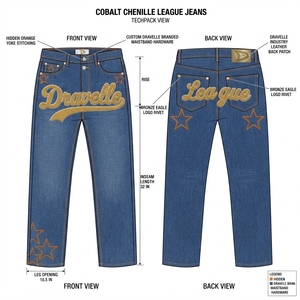 Jean en denim brodé coupe droite taille haute coupe régulière délavé en coton style streetwear pour homme printemps - Product Image 5