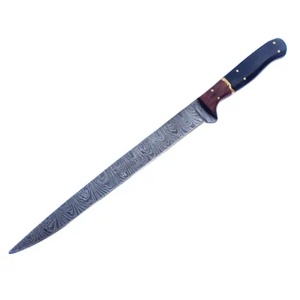 Couteau à fileter traditionnel multi-usages en acier au carbone forgé à la main Ahmad Fabric, manche en bois ambidextre, finition mate, 7 pouces, 2,5 mm - Product Image 1