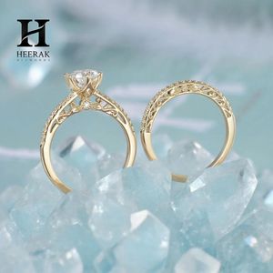 Anillo de Compromiso Moderno con Corte Redondo, Doble Capa, Micro Pavé, Anillo de Aniversario, Oro de 10K/14K, Joyería Personalizada - Product Image 6