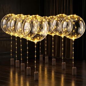 Palloncini per Matrimonio, Confezione da 10, Luci LED Riutilizzabili Trasparenti con Luci a Stringa da 18 Pollici e Interruttore Individuale - Product Image 1