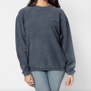 Sweat-shirt à col rond en velours côtelé surdimensionné, couleur unie, unisexe, vêtement décontracté, coupe régulière, manches longues, 100% coton - Product Image 1