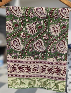 Hand Block Print Cotton <b>Sarong</b> Pareo, Beach Wrap for Women, Lightweight Boho <b>Bikini</b> Cover Up, Soft Skin Friendly Scarf - Product Image 1