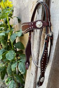 ชุดบังเหียนและสายรัดอกม้าแบบตะวันตกทำจากหนัง  บังเหียนแบบมีลวดลาย  สายรัดอกม้า  ชุดบังเหียนแบบตะวันตก  Chalinari Alogou - Product Image 5