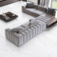 Carreaux de porcelaine effet marbre brillant Pencil Statuario 600x1200mm, veinure blanche premium, épaisseur 8mm, résistants à l'usure, pour sols et murs.