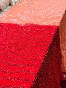 High End Embroidered Lace <b>Fabric</b> With Beads And Sequins For Bridal Dresses Evening Wear Designer Clothing And Luxury Textile - Product Image 3