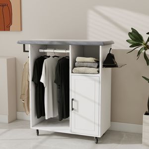 Carrello Compatto Multifunzione con Asse da Stiro e Ruote per Lavanderia - Product Image 3