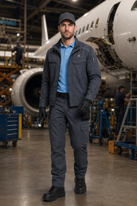 Uniforme d'hôtesse de l'air à manches longues en viscose personnalisé pour hommes |   Fabricant OEM |   Uniforme de technicien d'entretien aéronautique - Product Image 6