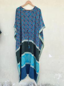 Seda Sari Kaftan Vestido Fiesta Desgaste Reciclado Boho Lounge Wear Kaftan - Product Image 4