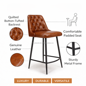 Silla de Barra Moderna con Altura Ajustable y Estructura Metálica Resistente con Asiento Acolchado Confortable para Isla de Cocina - Product Image 2