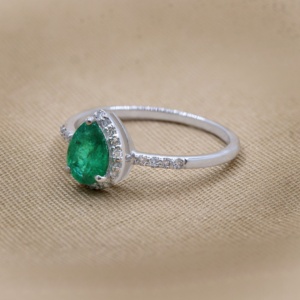 Fine Jewelry Wedding <b>Rings</b> 925 Sterling <b>Silver</b> Natural <b>Emerald</b> Real Diamonds Crushed Ice Prong IGI Certified Women's <b>Rings</b> - Product Image 5