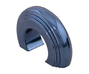 Poignée de meuble en aluminium courbée cannelée en forme de croissant, finition PVD bleu brillant, or rose, or brillant, noir brillant - Product Image 4
