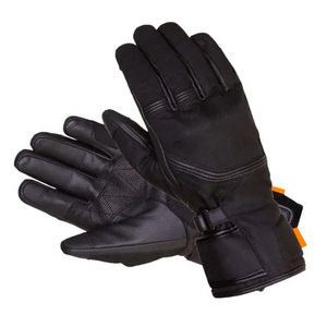 Gants de course noirs à doigts entiers avec sangle de poignet réglable, matériau PU coupe-vent pour la conduite, les activités de plein air et l'hiver - Product Image 4