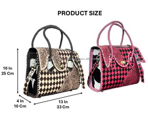 Sac à bandoulière de luxe 2026 en cuir véritable de vachette, style occidental, motif à carreaux, fait main, nouveau sac fourre-tout pour femme - Product Image 2