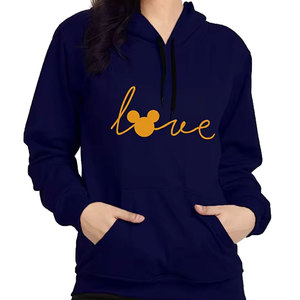 Sweat à capuche polaire doublé de haute qualité pour femme, coupe oversize, imprimé sur le devant, idéal pour l'hiver, l'automne et le printemps, anti-boulochage - Product Image 1
