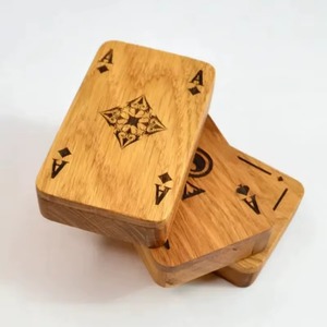 Boîte à cartes en bois de forme rectangulaire, faite à la main, en bois massif, moderne, pour collection d'art, boîte de rangement pour table - Product Image 4