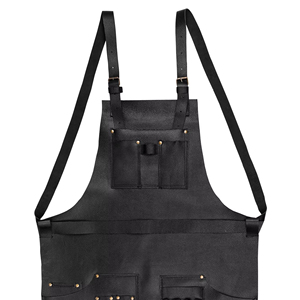 ผ้ากันเปื้อนหนังปักโลโก้ตามสั่ง สำหรับพนักงานร้านอาหาร คาเฟ่ ผ้ากันเปื้อนทำงานทนทาน รับผลิตแบบ OEM ODM จากโรงงานโดยตรง LPN-0290 - Product Image 1