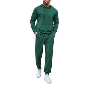 Custom Men's Winter Hooded Tracksuit Set Lightweight Quick Dry Sports <b>Jacket</b> Drawstring Pants Regular Fit Gym Wear - Product Image 2