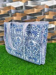 Handmade Indian Quilted Padded Cotton Bohemian Tote <b>Bags</b> Eco-Friendly <b>Foldable</b> Zipper Closure Summer Spring Women Solid Color - Product Image 4
