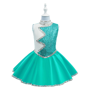 Vestido de Baile con Lentejuelas Personalizado para Niñas, Uniforme Brillante para Actuaciones en Escenario, Ropa de Animadoras para Competencia Infantil, Venta al Por Mayor OEM - Product Image 1