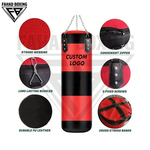 Sacs de frappe en cuir véritable, meilleur matériau à prix raisonnable, sacs de frappe lourds en PU entièrement personnalisables avec remplissage de sable - Product Image 2