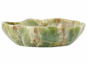 Natural Green Onyx Organic Freeform Handmade Wavy Edge Modern Feng Shui Decorative Marble <b>Bowl</b> Wholesale - Product Image 2