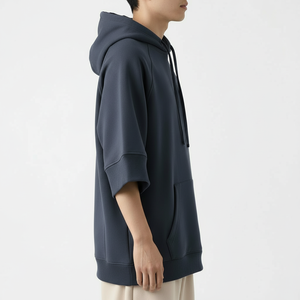 Wholesale <b>Short</b> <b>Sleeve</b> <b>Hoodie</b> Men Oversized Streetwear <b>Hoodie</b> Manufacturer - Product Image 3