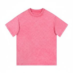 T-shirt Homme Oversize Rose Délavé à l'Acide 100% Coton 230-300 GSM, Coupe Ample Vintage Durable pour Tenue Décontractée - Product Image 1