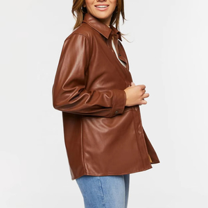 Camisa de Piel Sintética para Mujer, Moda Otoño 2026 - Product Image 4