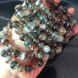 Cuentas de Cuarzo Fantasma Lodolita Multicolor Natural, Cuarzo de Jardín, Cuentas Sueltas para Fabricación de Joyas y Manualidades DIY - Product Image 4