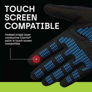 Royal Leather Works Motocross Bike Gloves <b>Hook</b> Loop Closure Touchscreen Compatible Unisex Black White Heat Transfer Print - Product Image 3