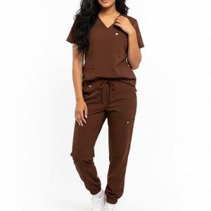 Ensemble d'uniformes médicaux personnalisés pour infirmières, blouses d'hôpital à manches courtes avec col montant, respirantes et confortables - Product Image 3