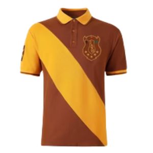 Polo Iota Premium 63 Marron Doré – Vêtement Grec Élégant pour Fraternité – Coupe Classique Décontractée - Product Image 1