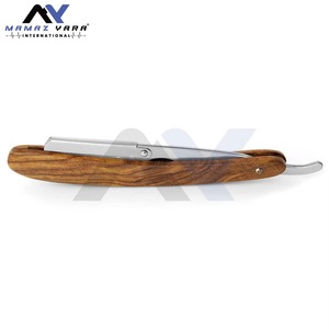 Professional Wooden Handle Stainless Steel <b>Swing</b> Lock Barber Razor for Men Foldable Manual Lightweight Durable Straight Edge - Product Image 1