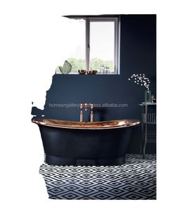 อ่างอาบน้ำทองแดงโบราณทำมือขัดเงา อ่างอาบน้ำเป่าลมสำหรับผู้ใหญ่ ผลิตจากทองแดงสำหรับห้องน้ำ อินเดีย - Product Image 4