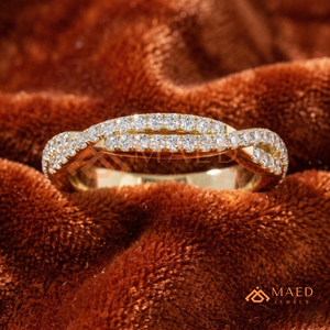 แหวนแต่งงานทองคำแท้ 14K แบบถัก |   แหวนเพชรโรแมนติกอินฟินิตี้ |    แหวนมอสซาไนต์สำหรับวันครบรอบ |   แหวนสัญญาแบบซ้อนได้ - Product Image 4