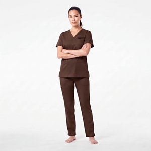 Customizable Women Medical Workwear V-Neck Short Sleeve Shirt And Pant Polyester Spandex <b>Scrub</b> <b>Uniform</b> - Product Image 2