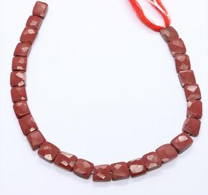 Natural <b>Red</b> Jasper Faceted Chicklet Beads 7-8 MM Jasper Gemstone Beads 8 Inch Faceted <b>Red</b> Jasper Square Shape Beads For Jewelry - Product Image 3