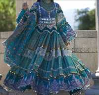 Robe afghane Kuchi pour femmes, broderie fantaisie, respirante, style vintage, pour l'Aïd, manches longues, longueur midi, coupe ample