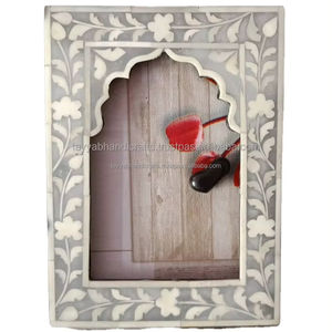 Marqueterie Italienne Souvenirs Cadre Photo Artisanal Os Souvenir Poli Style Nautique Inde Animal Décoratif - Product Image 2