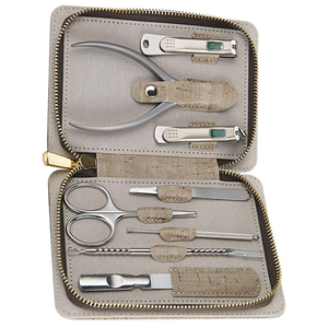 Wholesale 8-Piece German Stainless Steel Manicure Pedicure Kit Nail <b>File</b> Scissor Pusher Beauty Set PU Zipper <b>Case</b> Box Packaging - Product Image 4